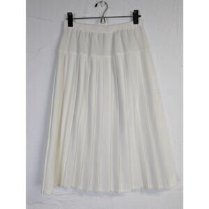 Vtg Pleated Tennis Skirt Midi White Preppy Retro Stretch Alfred Dunner Womens 12